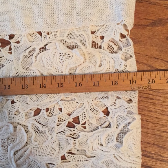 NWOT Monoreno Ivory Lace Trim Long Sweater - Picture 12 of 13